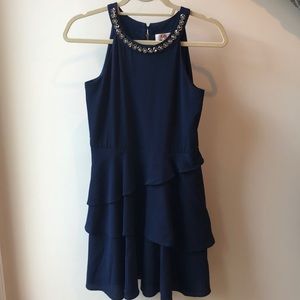 GB Girl Navy Blue Layered skirt dress